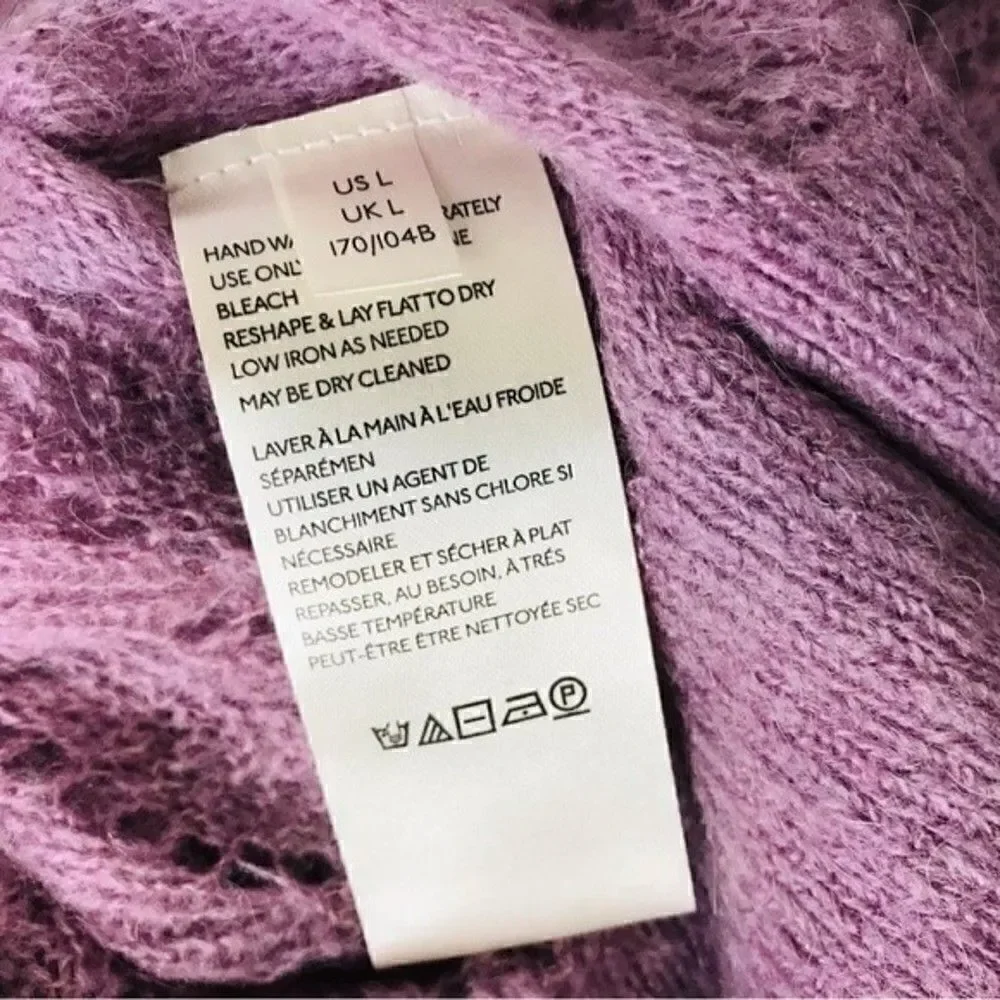 New! Free People Say Hello Wool Alpaca Knit Open Stitch Oversized Sweater